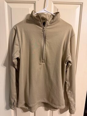 Lightweight Men's Half-Zip Shirt Jacket in Beige